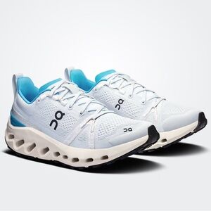 On Cloudnova Women’s White & Turquoise Running Sneakers